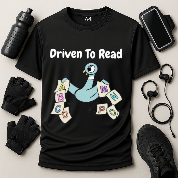 Driven To Read Pigeon Library Reading Books Reader Performance Shirt