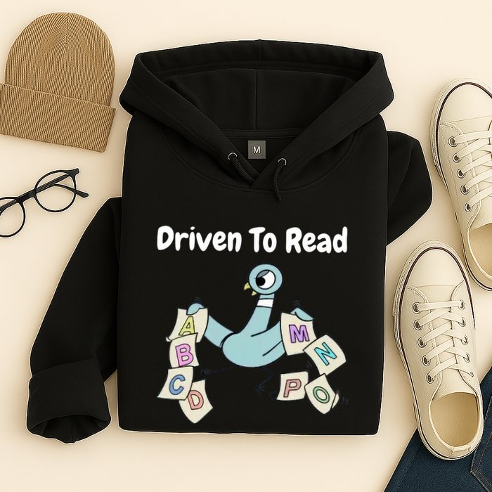 Driven To Read Pigeon Library Reading Books Reader Hoodie