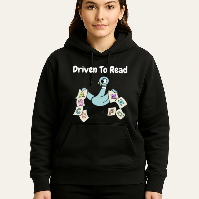Driven To Read Pigeon Library Reading Books Reader Hoodie