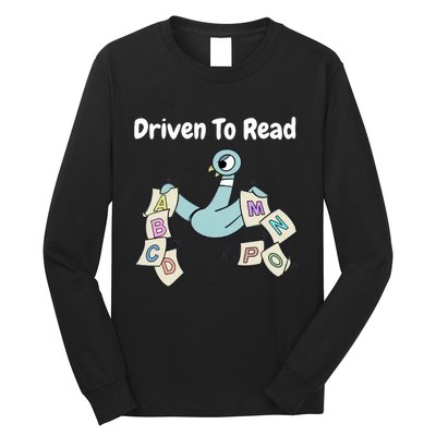 Driven To Read Pigeon Library Reading Books Reader Long Sleeve Shirt