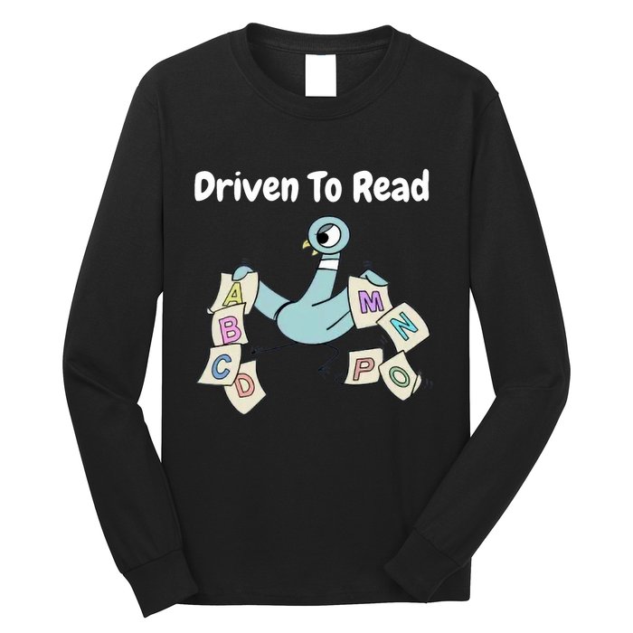 Driven To Read Pigeon Library Reading Books Reader Long Sleeve Shirt