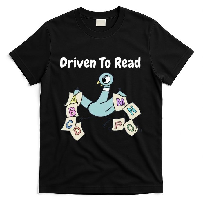 Driven To Read Pigeon Library Reading Books Reader T-Shirt