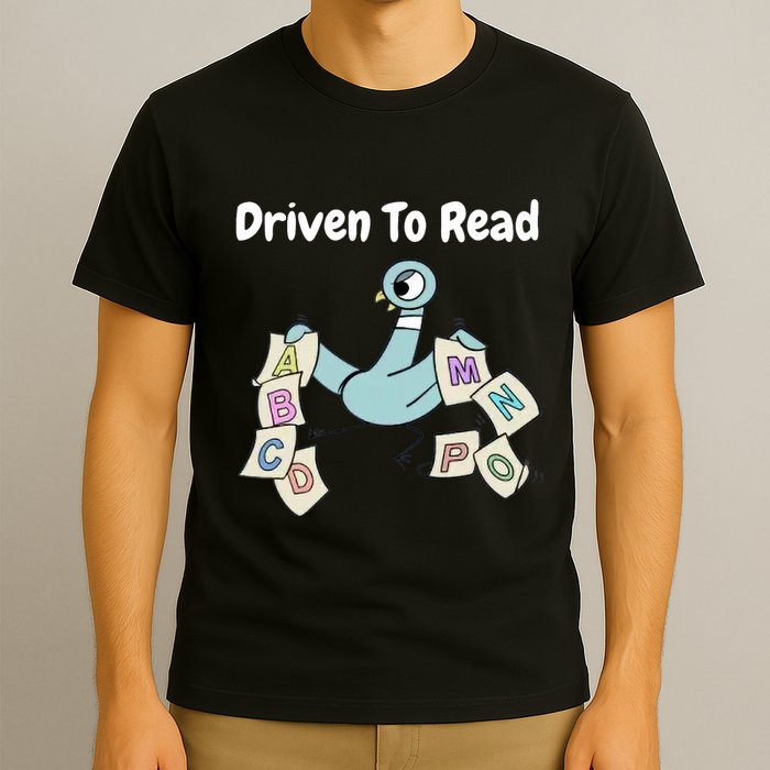 Driven To Read Pigeon Library Reading Books Reader T-Shirt