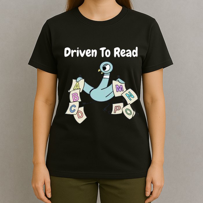 Driven To Read Pigeon Library Reading Books Reader T-Shirt