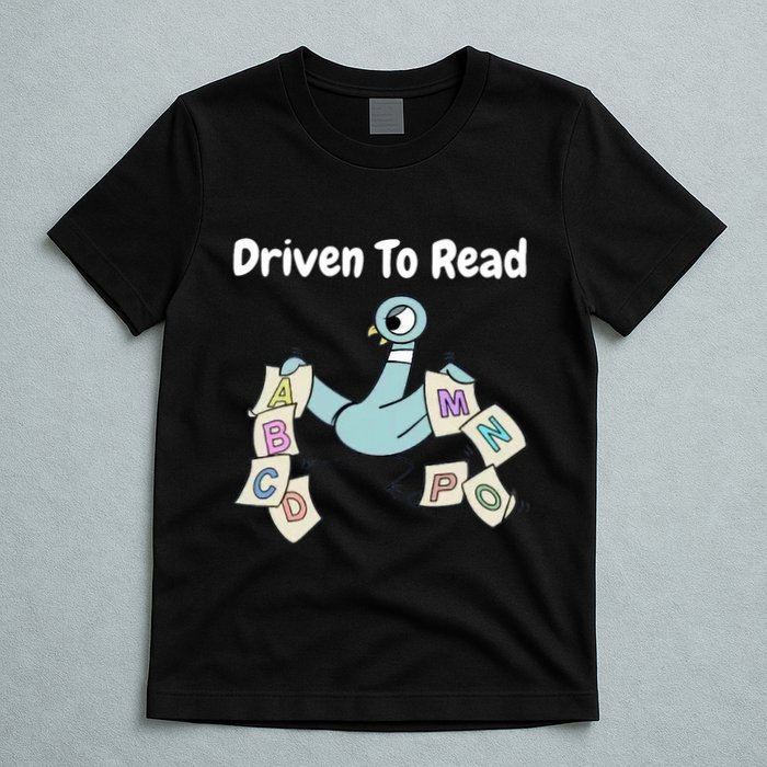 Driven To Read Pigeon Library Reading Books Reader T-Shirt