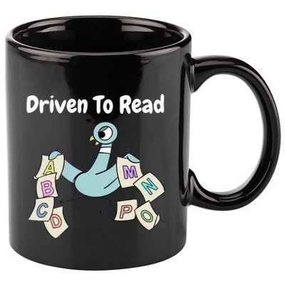 Driven To Read Pigeon Library Reading Books Reader 11oz C Handle Ceramic Mug