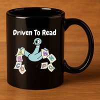 Driven To Read Pigeon Library Reading Books Reader 11oz C Handle Ceramic Mug