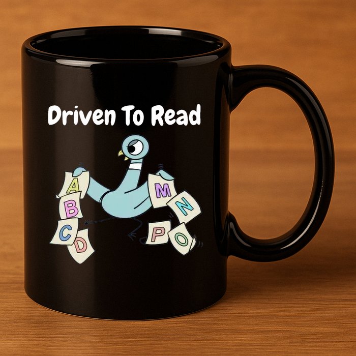 Driven To Read Pigeon Library Reading Books Reader 11oz C Handle Ceramic Mug