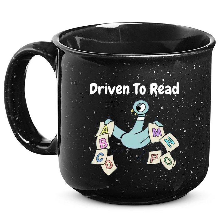 Driven To Read Pigeon Library Reading Books Reader 15oz Campfire Ceramic Mug