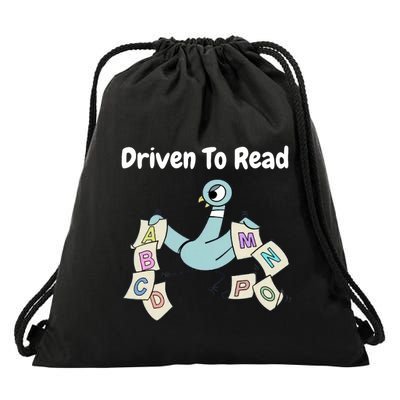 Driven To Read Pigeon Library Reading Books Reader Drawstring Bag