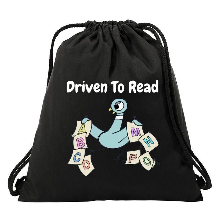 Driven To Read Pigeon Library Reading Books Reader Drawstring Bag