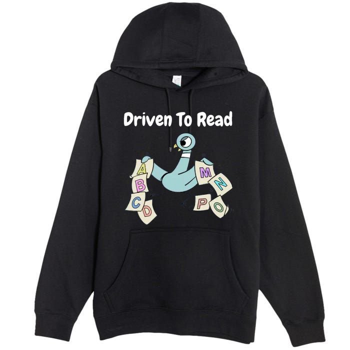 Driven To Read Pigeon Library Reading Books Reader Premium Pullover Hoodie