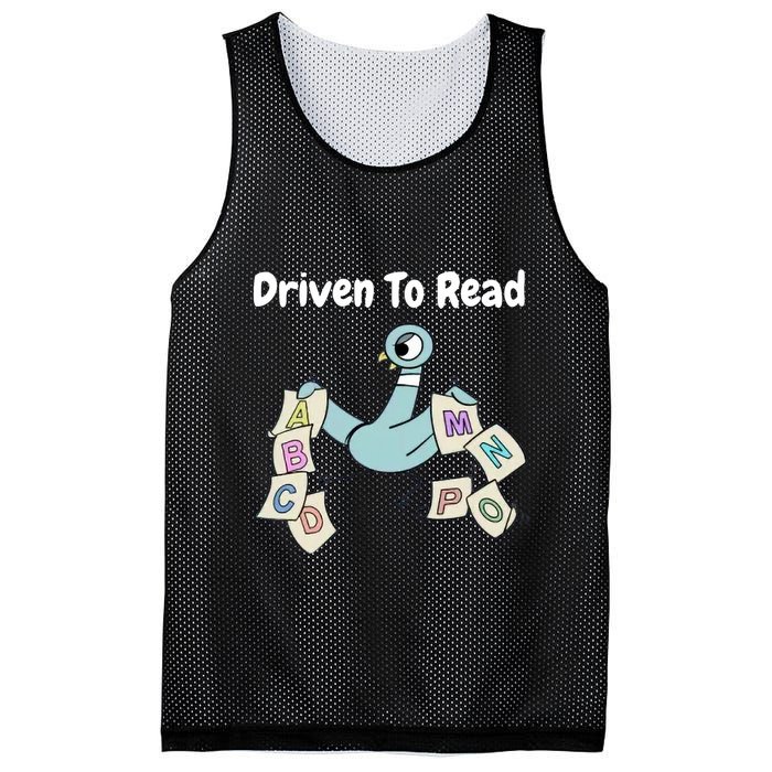 Driven To Read Pigeon Library Reading Books Reader Mesh Reversible Basketball Jersey Tank