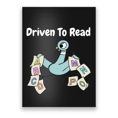 Driven To Read Pigeon Library Reading Books Reader Poster