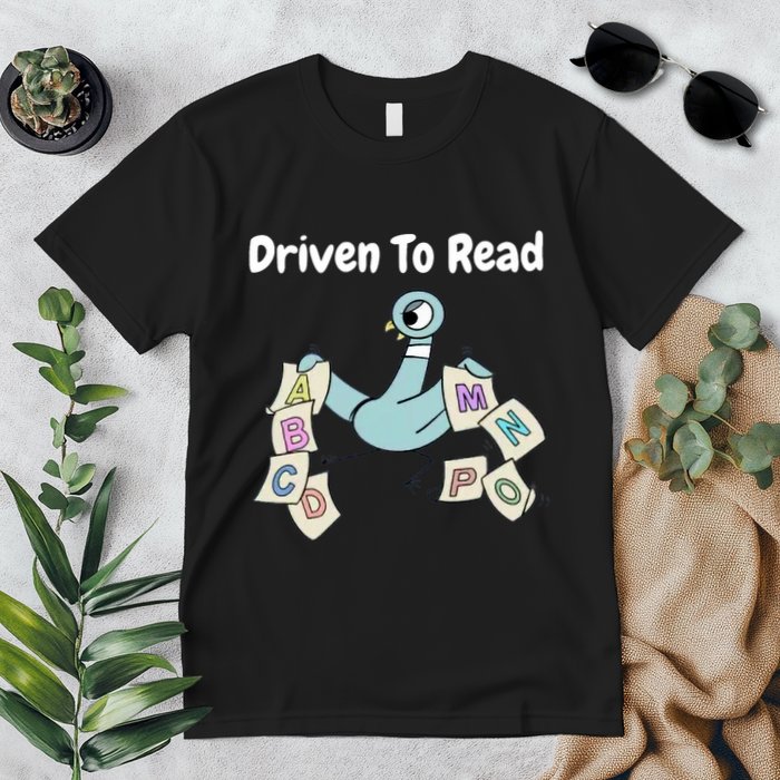 Driven To Read Pigeon Library Reading Books Reader Premium T-Shirt