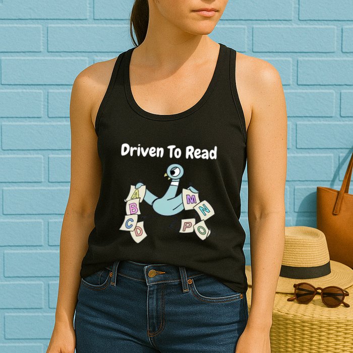 Driven To Read Pigeon Library Reading Books Reader Womens Tank Top