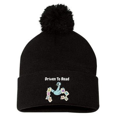Driven To Read Pigeon Library Reading Books Reader Pom Pom 12in Knit Beanie