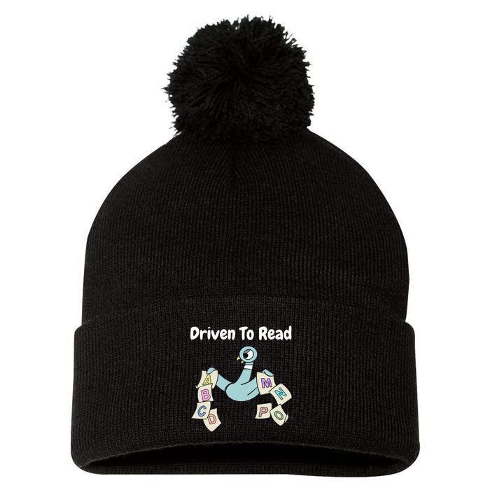 Driven To Read Pigeon Library Reading Books Reader Pom Pom 12in Knit Beanie