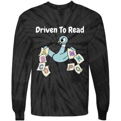 Driven To Read Pigeon Library Reading Books Reader Tie-Dye Long Sleeve Shirt