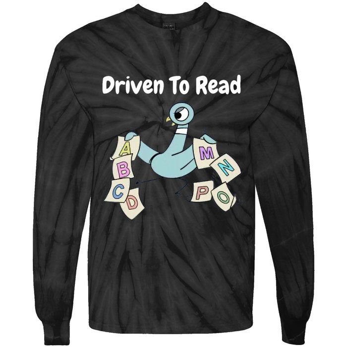 Driven To Read Pigeon Library Reading Books Reader Tie-Dye Long Sleeve Shirt