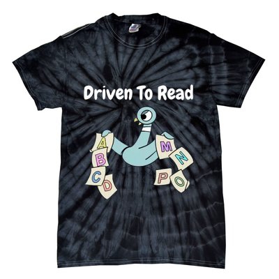 Driven To Read Pigeon Library Reading Books Reader Tie-Dye T-Shirt