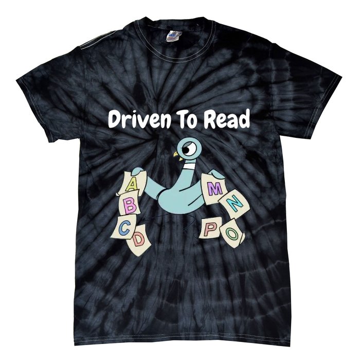 Driven To Read Pigeon Library Reading Books Reader Tie-Dye T-Shirt