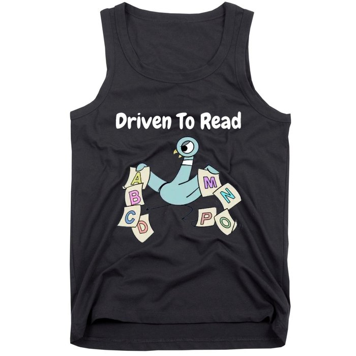 Driven To Read Pigeon Library Reading Books Reader Tank Top