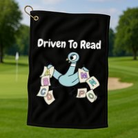 Driven To Read Pigeon Library Reading Books Reader Golf Towel