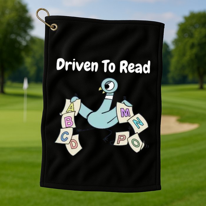 Driven To Read Pigeon Library Reading Books Reader Golf Towel