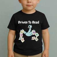 Driven To Read Pigeon Library Reading Books Reader Toddler T-Shirt