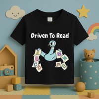 Driven To Read Pigeon Library Reading Books Reader Toddler T-Shirt