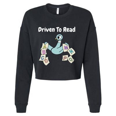Driven To Read Pigeon Library Reading Books Reader Cropped Pullover Crew