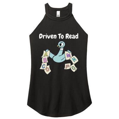 Driven To Read Pigeon Library Reading Books Reader Women's Perfect Tri Rocker Tank