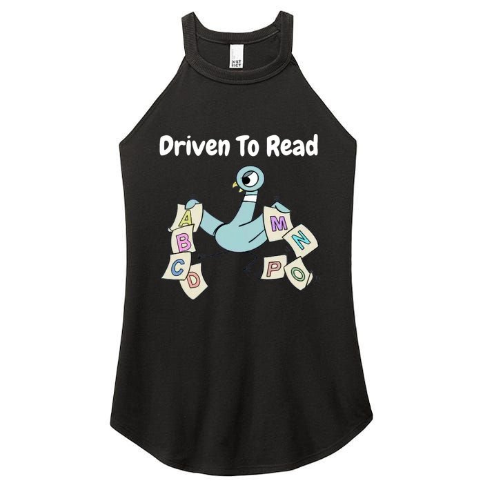 Driven To Read Pigeon Library Reading Books Reader Women's Perfect Tri Rocker Tank