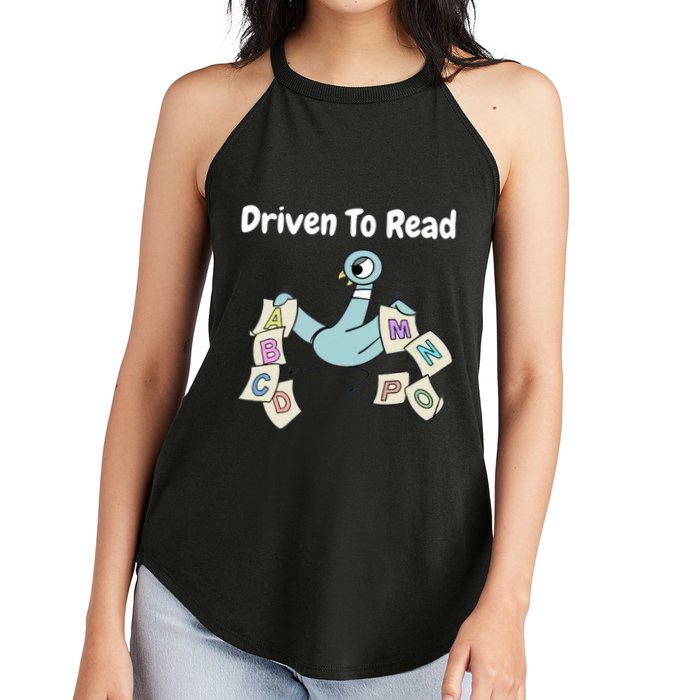 Driven To Read Pigeon Library Reading Books Reader Women's Perfect Tri Rocker Tank