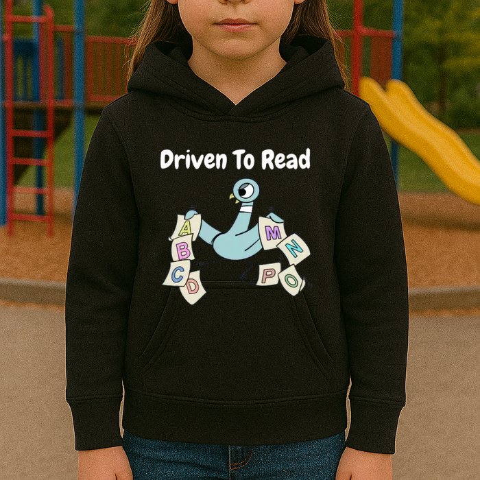 Driven To Read Pigeon Library Reading Books Reader Kids Hoodie