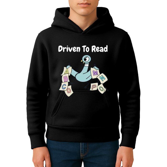 Driven To Read Pigeon Library Reading Books Reader Kids Hoodie