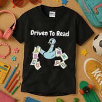 Driven To Read Pigeon Library Reading Books Reader Kids T-Shirt