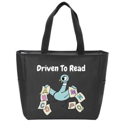 Driven To Read Pigeon Library Reading Books Reader Zip Tote Bag