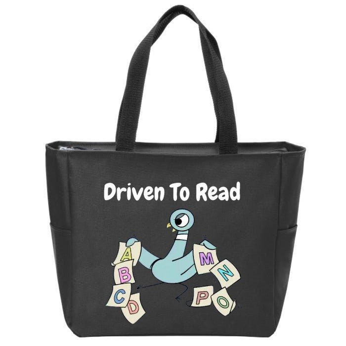 Driven To Read Pigeon Library Reading Books Reader Zip Tote Bag