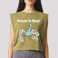 Driven To Read Pigeon Library Reading Books Reader Garment-Dyed Women's Muscle Tee