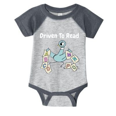 Driven To Read Pigeon Library Reading Books Reader Infant Baby Jersey Bodysuit