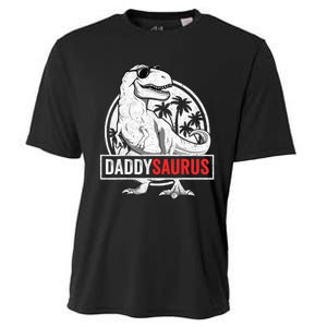 Daddysaurus T Rex Dinosaur Daddy Saurus Family Matching Cooling Performance Crew T-Shirt