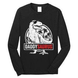 Daddysaurus T Rex Dinosaur Daddy Saurus Family Matching Long Sleeve Shirt