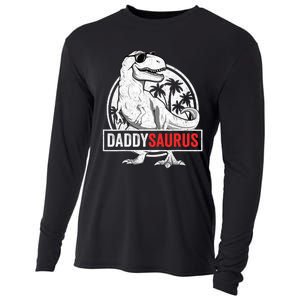 Daddysaurus T Rex Dinosaur Daddy Saurus Family Matching Cooling Performance Long Sleeve Crew