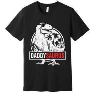 Daddysaurus T Rex Dinosaur Daddy Saurus Family Matching Premium T-Shirt