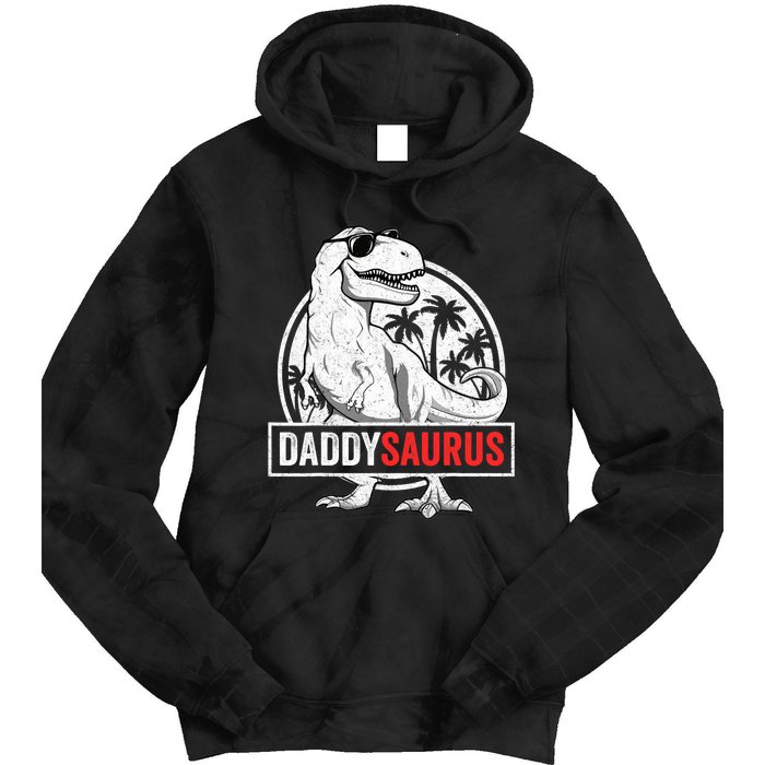 Daddysaurus T Rex Dinosaur Daddy Saurus Family Matching Tie Dye Hoodie