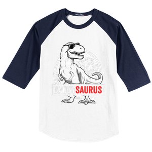 Daddysaurus T Rex Dinosaur Daddy Saurus Family Matching Baseball Sleeve Shirt