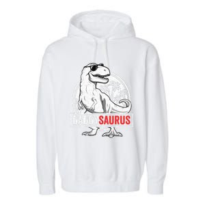 Daddysaurus T Rex Dinosaur Daddy Saurus Family Matching Garment-Dyed Fleece Hoodie