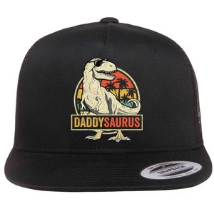 Daddysaurus T Rex Dinosaur Daddy Saurus Family Matching Flat Bill Trucker Hat